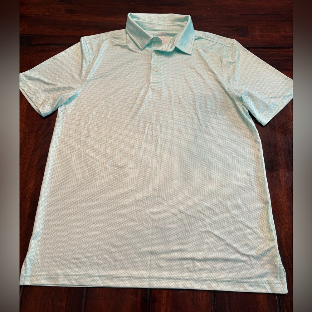 New Men’s Members Mark Performance Polo, mint green size M